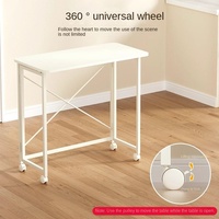 Mesa Plegable Multiusos, Escritorio para Computadora, Mesa de Comedor Móvil, Mesa de Estudio para el Hogar, Apartamentos de Alquiler, Mesa Plegable de Tablero de Densidad Media (MDF)