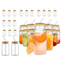 Gobelets à bière, cocktails, latte glacé, café glacé, verres à boire, essentiels pour la maison, verres à boire avec couvercles en bambou et pailles