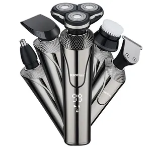 Household Rotary Beard Trimmer Grooming Kit Wet Dry Cordless Waterproof USB Charging Electric Barber Shaving