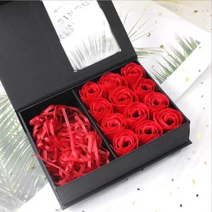Scatola regalo fiore quadrato di san valentino finestra aperta e copertura 6 scatola di fiori anello pendente orecchino portagioie - Product Image 3