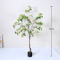 Bonsaï artificiel de bougainvillier en soie, presque naturel, de 1,5 m, en pot en plastique, moderne, fait main, pour Thanksgiving et Pâques