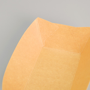 Barquettes en papier kraft compostables, barquettes en papier jetables de qualité alimentaire pour les collations, les frites, les barbecues, les emballages à emporter - Product Image 5