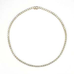 Collar de tenis de oro de 14 quilates con diamantes cultivados en laboratorio MSN-894, corte brillante redondo, estilo clásico y moderno. - Product Image 1
