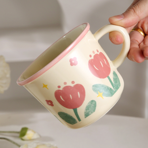 <b>Cute</b> Cartoon Kids Water Cup Competitive Price OEM Custom Acceptable Floral Porcelain <b>Mugs</b> Reusable Food Safe Business Gifts - Product Image 3
