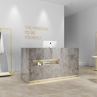 HEYI luxueux marbre moderne personnalisé Comptoir de salon Beauté Front Office Réception pour salon de coiffure