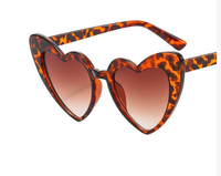 Lunettes de soleil en forme de cœur léopard, lunettes tendance œil de chat, lunettes de soleil vintage rétro en forme de cœur pour femmes