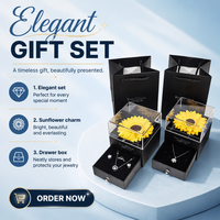Cadeaux pour la fête des mères, boîtes rigides, fleurs simulées, collier tournesol, recyclable, cadeau pour la fête des mères, anniversaire, Saint-Valentin, anniversaire de mariage