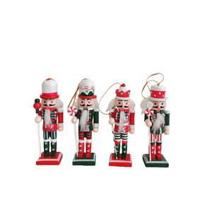 Ensemble de décorations de Noël en bois faites à la main de 13 cm, couleur bonbon, pendentif macaron <span class=keywords><strong>casse</strong></span>-<span class=keywords><strong>noisette</strong></span>, pour décoration suspendue - Product Image 5