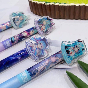 Stylo mécanique <span class=keywords><strong>Kawaii</strong></span> Anime 0.5mm, recharges de stylo gel effaçable, poignée lavable, cadeau papeterie pour enfants - Product Image 4