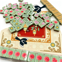 Jeu de Mahjong Américain Moderne Personnalisé Panda 160 pièces - Tuiles en Acrylique Pur Couleur Jade Sculpté de Luxe Portable pour Adultes Divertissement et Jeu de Poker