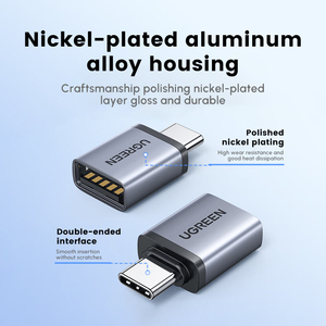 UGREEN adaptor PVC, <span class=keywords><strong>USB</strong></span>-<span class=keywords><strong>C</strong></span>/M ke <span class=keywords><strong>USB</strong></span> 2.0A/F <span class=keywords><strong>OTG</strong></span> bahan aluminium yang dicetak - Product Image 5