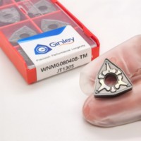 Plaquettes de coupe en carbure Ginley WNMG WNMG080408-TM pour tournage, outils de coupe CNC en forme de pêche, plaquettes de coupe en carbure WNMG WNMG060408