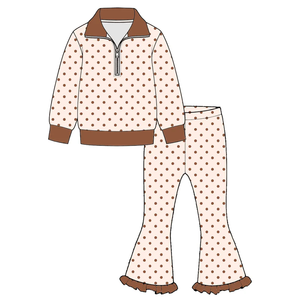 Pre-ordenar Conjunto de 2 Piezas para Niñas Pequeñas: Sudadera con Cremallera y Pantalones Acampanados de Camuflaje Sólido para Caza, Ropa Casual para Hermanas - Product Image 4