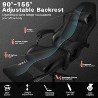 Chaise de jeu robuste et confortable pour ordinateur, inclinable, design racing élégant, pour joueurs adultes
