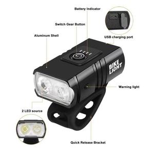Lampe frontale LED rechargeable par USB pour vélo, trottinette et VTT - Lumière vive - Product Image 2