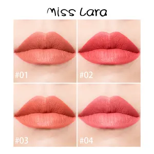 MissLara 4 Shade Nude Matte Lipstick Lip Gloss Girly Style Lip Gloss Cosmetic Waterproof Non-Stick Cup