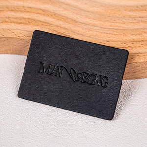 Etiquetas de Cuero Fu Han Rectangulares Negras de PU para Ropa, Accesorios Ecológicos para Prendas - Product Image 1