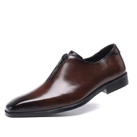 Chaussures Derby basses pour hommes, style britannique, formelles, à bout pointu, richelieu polies pour le travail, grandes tailles 38-46