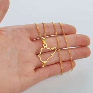 Collar con Colgante de <span class=keywords><strong>Circuito</strong></span> de Nurburgring, Joyería Minimalista Popular de Inspire Jewelry, Chapado en Oro de 18K, Joyería de Automovilismo, Pista de <span class=keywords><strong>Carreras</strong></span> - Product Image 4