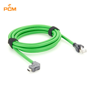 Cabo de Alta Flexibilidade CAT6A IX A-Key TPU com Conector Esquerdo X40G-A-10S-CVL1(7.0) para RJ45 8P8C Macho para Ethernet Industrial e Visão de Máquina - Product Image 1