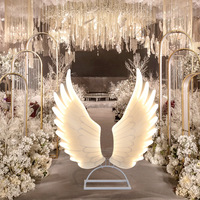 Décorations de scène pour mariage, ailes d'ange, fond de scène, éclairage de scène, double éclairage de guidage routier