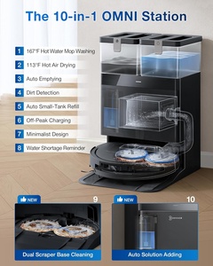 Dành cho máy hút bụi lau nhà robot ECOVACS DEEBOT T50 PRO Omni, thiết kế siêu mỏng 3.19 inch, lực hút 15000Pa, hệ thống ZeroTangle 2.0, chức năng lau cạnh TruEdge, công nghệ AIVI - Product Image 6