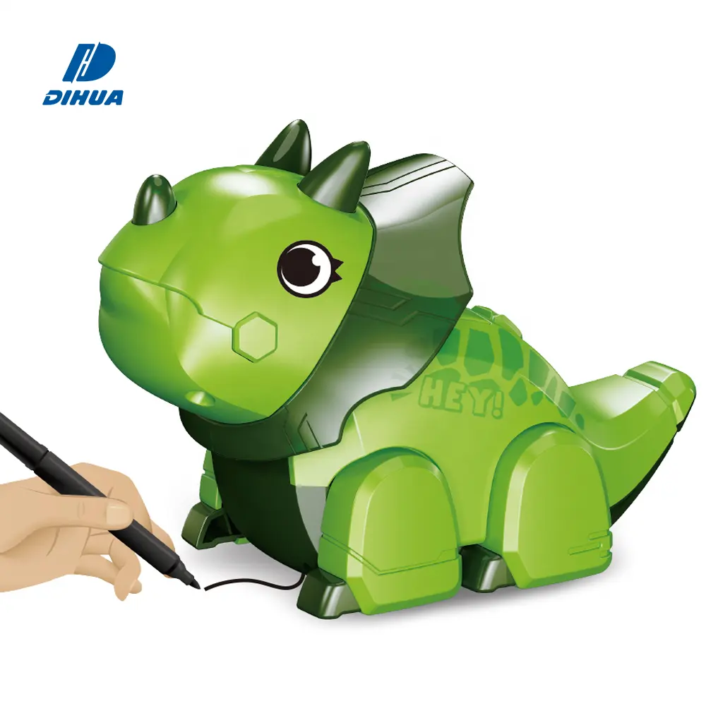Mainan Robot Anak-anak Robot Pengikut Garis Cerdas Mainan Dinosaurus Robot Baterai Dioperasikan Triceratops Sentuh dan Berhenti Robot Pintar