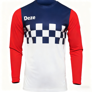 Maillots de cyclisme à manches longues durables, à séchage rapide et anti-transpiration, avec impression de logo personnalisé, pour hommes, pour événements de descente en VTT - Product Image 2