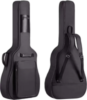 Sac de guitare de 0.35 pouces double bandoulière réglable à la mode noir étui de sac de transport étanche antivol boucle de suspension arrière
