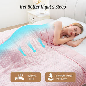 Couverture lestée en polaire sherpa moelleuse, couverture lestée lourde et rafraîchissante avec des billes de verre de qualité supérieure, couverture respirante - Product Image 6