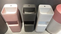 YingJie articles sanitaires wisdom acrylique surface solide cuboïde bassin à piédestal intégré