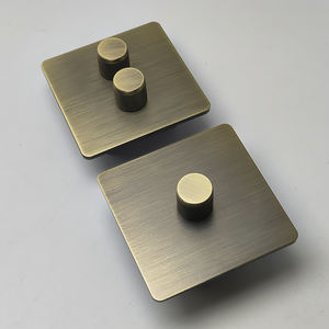 Niva personnalisé rétro métal gradateur de lumière panneau en acier inoxydable interrupteurs muraux prises électriques domestiques - Product Image 5