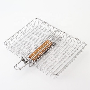 Juego de cestas para asar, parrilla de acero inoxidable plegable y portátil para barbacoa, para pescado, camarones y verduras, ideal para acampar al aire libre. - Product Image 4