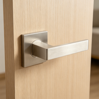 Gagang Pintu Tarik Tahan Api dari Baja Anti Karat Perak untuk Pintu Interior Rumah Modern Grosir