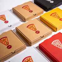 Ensemble d'emballages écologiques pour la restauration rapide, boîte à pizza en papier kraft avec logo personnalisé, bol à soupe jetable, gobelet à café et sac en papier à emporter