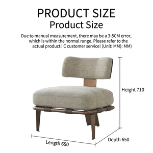 Divano Singolo Personalizzabile in Tessuto, Metallo e Legno con Spugna ad Alta Resilienza, Stile Moderno/Italiano per Hotel, Appartamenti, Soggiorno - Product Image 6