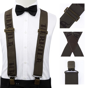 Bán Buôn 5Cm Chiều Rộng Màu Rắn Có Thể Điều Chỉnh 4 Clip X-Trở Lại Nhiệm Vụ Nặng Nề Clip Mens Treo Đàn Hồi Quần Niềng Răng - Product Image 2