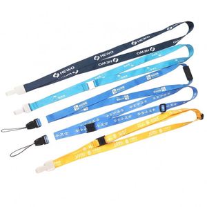 Customized logo Printed Polyester Phone ID Card Holder Promotional Adjustable Breakaway Lanyard with <b>Safety</b> Clip Buckle for Kids - Product Image 1