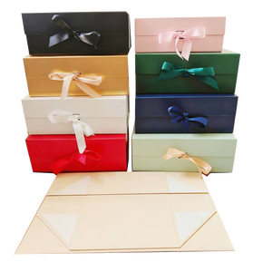 Elegant Clothing Box White Magnetic Folding Luxury Rigid Cardboard with Ribbon Sustainable - Product Image 6
