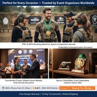 Médaille d'or personnalisée en bronze pour le tir IDPA, récompense Tuscia Land 2026 Tier II avec ruban vert et drapeau italien pour tournoi