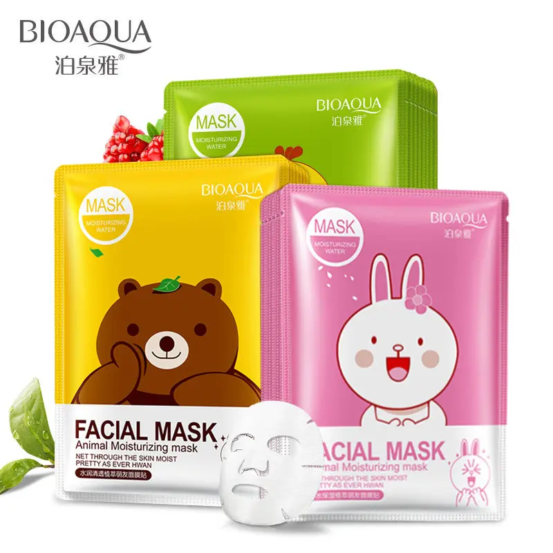 Bioaqua Dier Hydraterende Gezichtsmasker Bloesems Masker Vel Verhelderende Granaatappel Sheet Masker Groene Thee Hydraterende