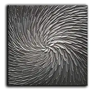 3D Abstracte Kunst Schilderijen Op Canvas Textuur Zilver Grijze Kleur Abstract Kunstwerk Moderne Home Decor Canvas Wall Art