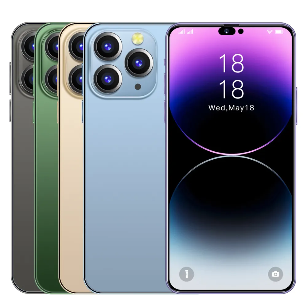 Лидер продаж, телефон Phone14 Pro Max, 8 ГБ + 256 ГБ, 6,3 дюймов, i14 Pro Max, полный дисплей, Android 10, мобильный смартфон, Android, игровой телефон