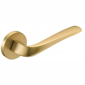 premium architectural hardware polished brass solid copper lever door handle for villa house