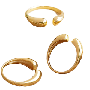 แหวนแต่งงานและหมั้นทองคำแท้ 14k ดีไซน์วินเทจทรงครัวซองต์หมุนได้ รุ่น H&F Original สำหรับผู้หญิง ทันสมัย Au585 - Product Image 1