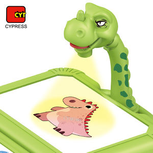 توريد المصنع طاولة عرض للرسم على شكل ديناصور للأطفال لوحة فنية مع مجموعة أقلام ملونة وموسيقى - Product Image 5