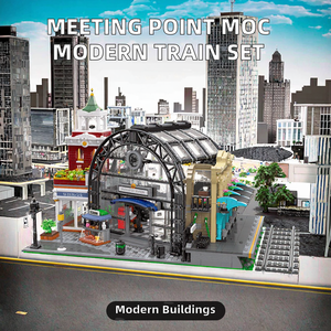 The Meeting Point Moc Street View Edifici Moderni Modello Stazione Ferroviaria in Scala 1:8 in Plastica ABS 2720 Pezzi Expert - Product Image 2
