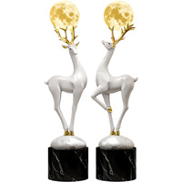 Lampes de lune Fulu, décorations de sol double pleine hauteur, design moderne, artisanat en résine de haute qualité sur le thème de l'art pour la décoration intérieure du salon