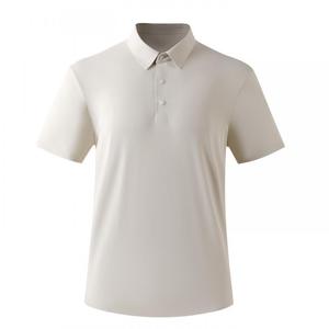 Polo en nylon à séchage rapide pour homme, uniforme de travail d'été, noir, blanc, gris clair, gris vert, blanc cassé, tissu fin avec étiquette - Product Image 5