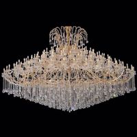 Lustre moderne en cristal Hôtel Maria Theresa, lampe suspendue de luxe pour salon, installation suspendue de taille moyenne